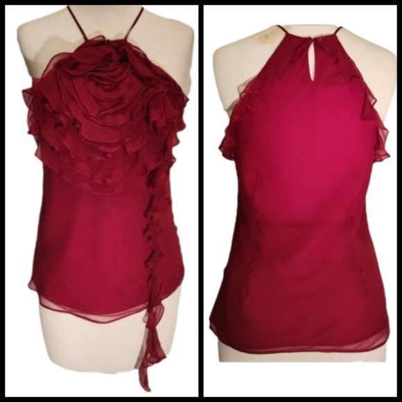 BCBGMaxAzria Silk Floral Chiffon Halter - Picture 2 of 16